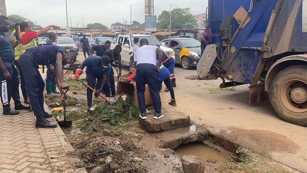 Security Agencies Lead First Phase of National General Cleaning Exercise in Sekondi-Takoradi